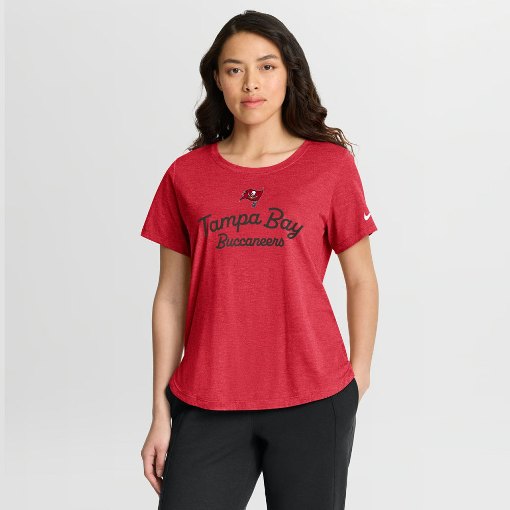 Tampa Bay Buccaneers Women's Script Tri-Blend T-Shirt - Red - Nike