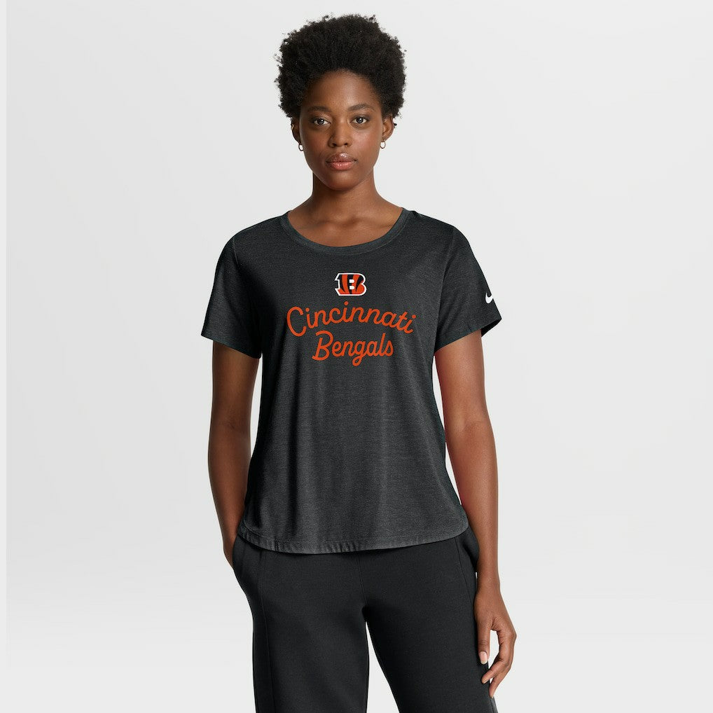 Cincinnati Bengals Women's Script Tri-Blend T-Shirt - Black - Nike