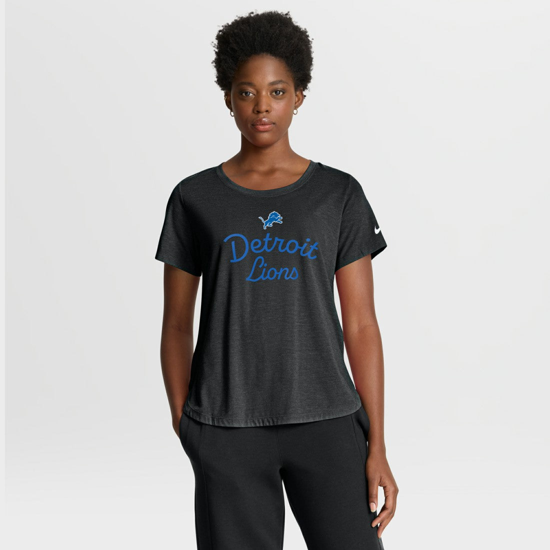 Detroit Lions Women's Script Tri-Blend T-Shirt - Black - Nike