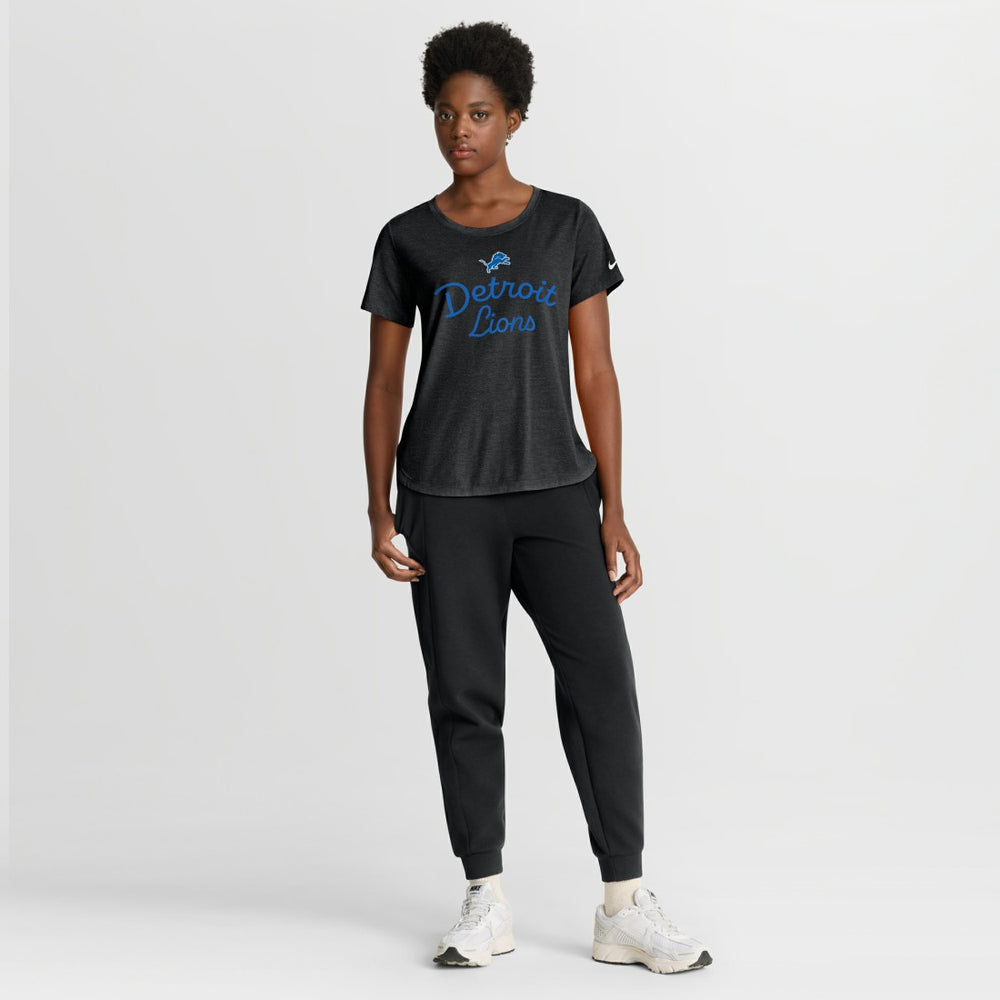 Detroit Lions Women's Script Tri-Blend T-Shirt - Black - Nike