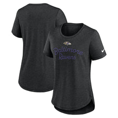 Baltimore Ravens Women's Script Tri-Blend T-Shirt - Black - Nike