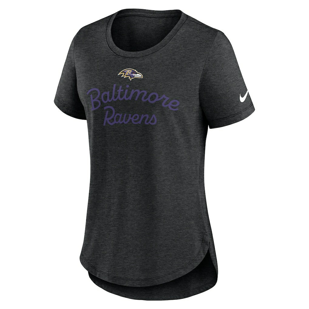 Baltimore Ravens Women's Script Tri-Blend T-Shirt - Black - Nike