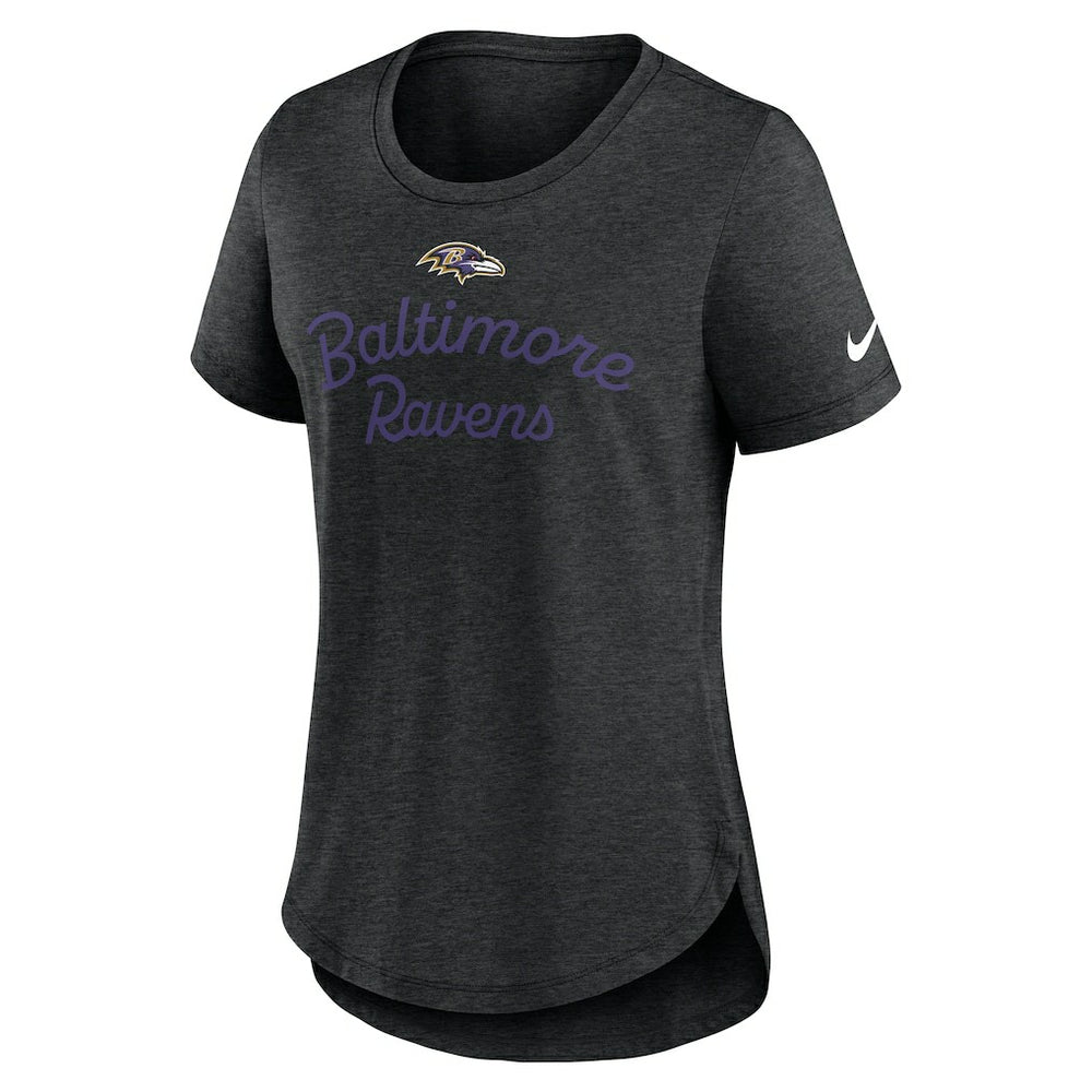 Baltimore Ravens Women's Script Tri-Blend T-Shirt - Black - Nike