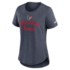 Houston Texans Women's Script Tri-Blend T-Shirt - Navy - Nike