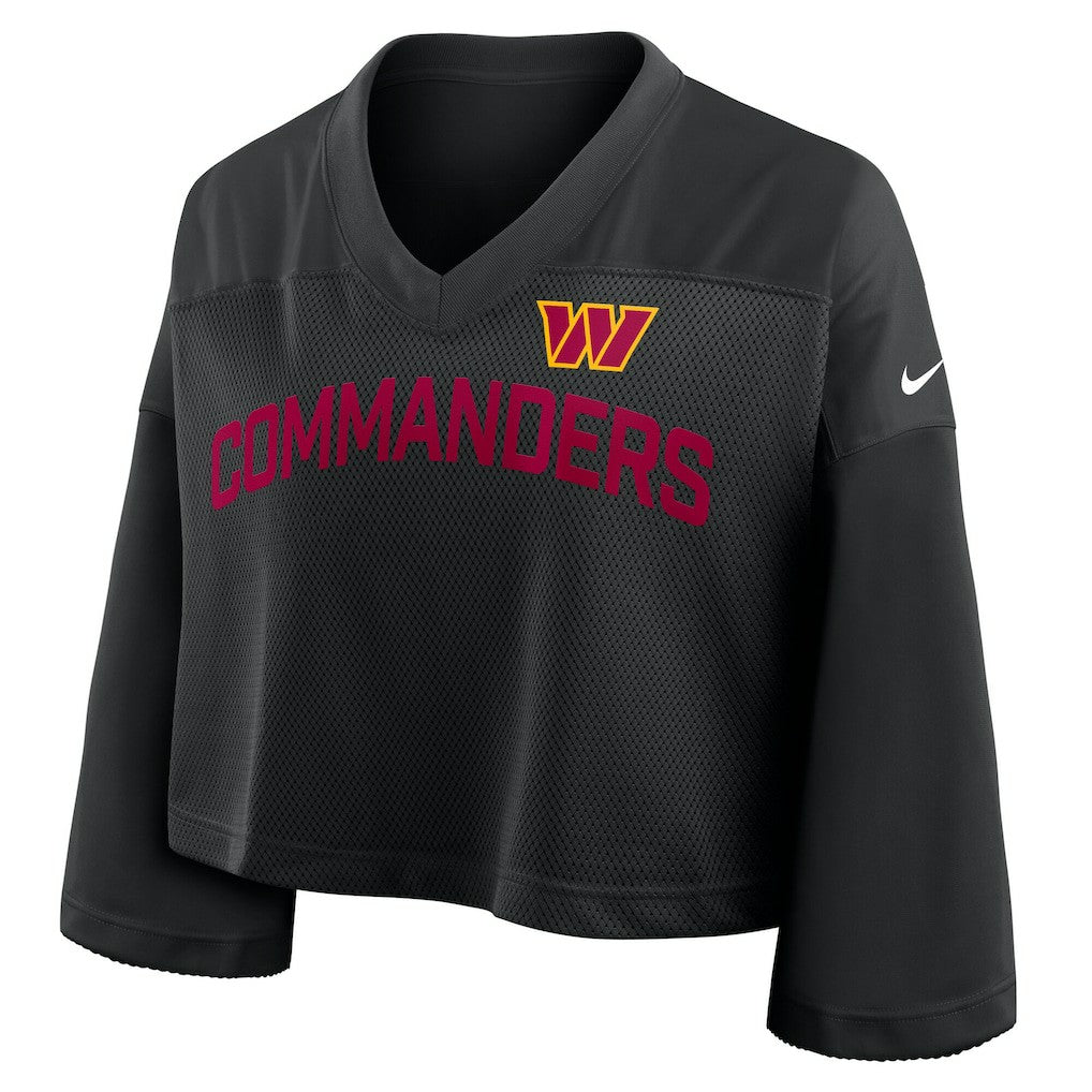 Washington Commanders Women's Primetime Cropped Mesh Dri-FIT Fashion Jersey - Black - Nike