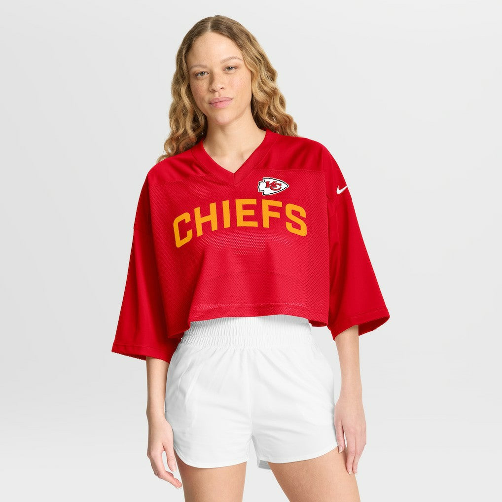 Kansas City Chiefs Women's Primetime Cropped Mesh Dri-FIT Fashion Jersey - Red - Nike