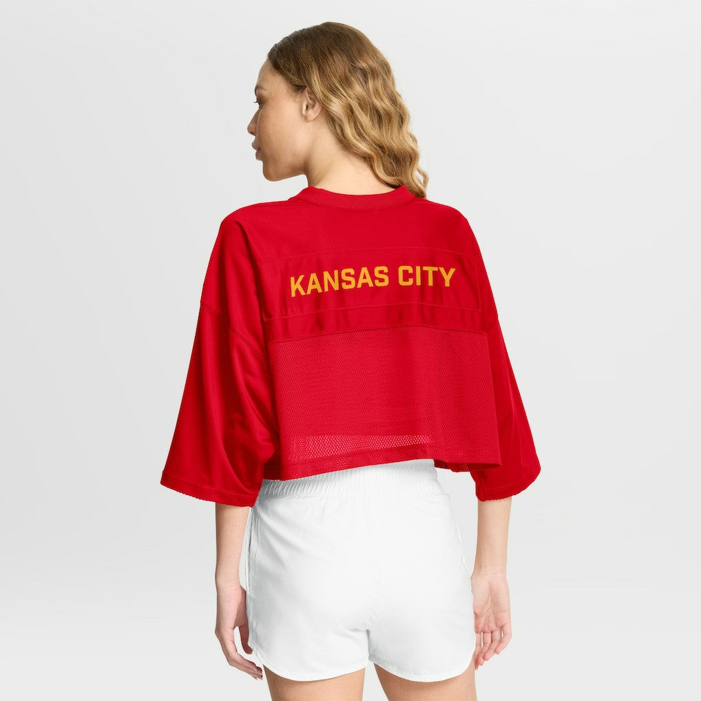 Kansas City Chiefs Women's Primetime Cropped Mesh Dri-FIT Fashion Jersey - Red - Nike