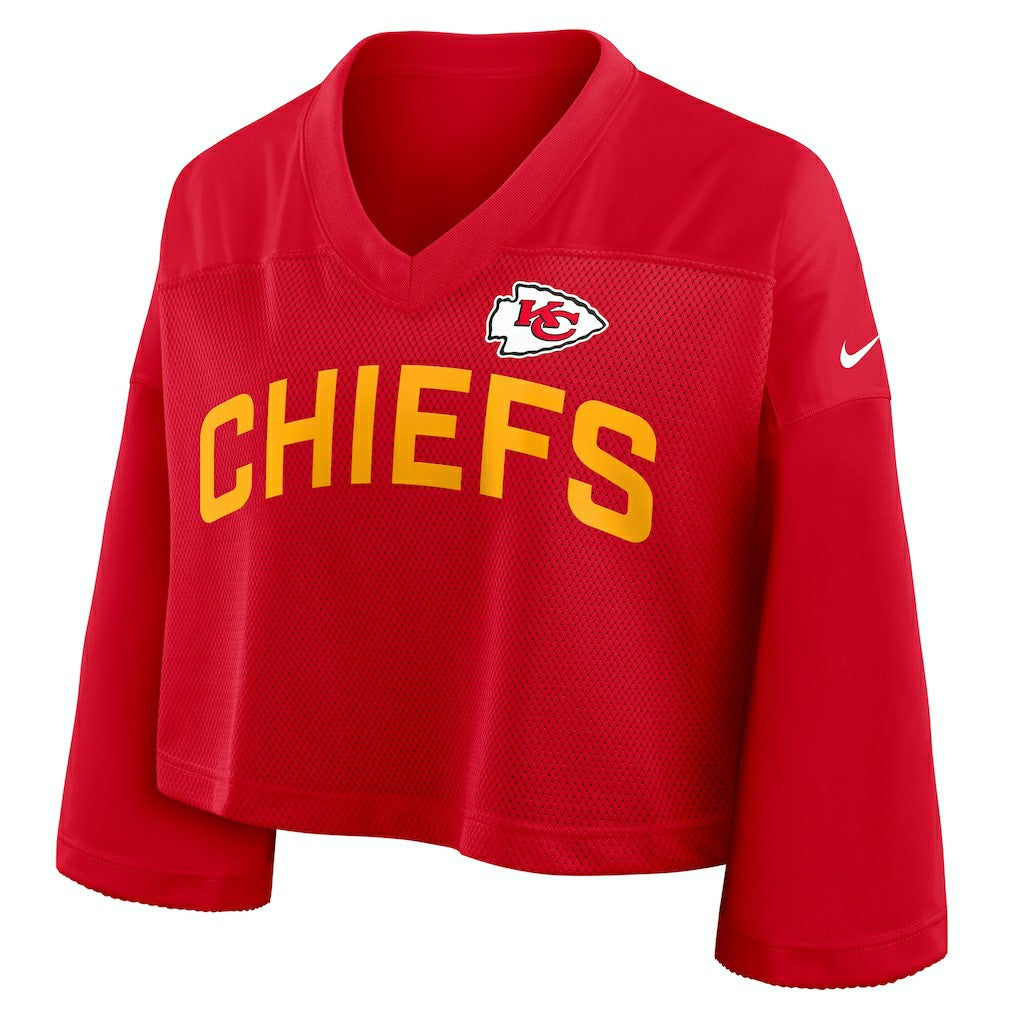Kansas City Chiefs Women's Primetime Cropped Mesh Dri-FIT Fashion Jersey - Red - Nike