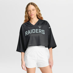 Las Vegas Raiders Women's Primetime Cropped Mesh Dri-FIT Fashion Jersey - Black - Nike