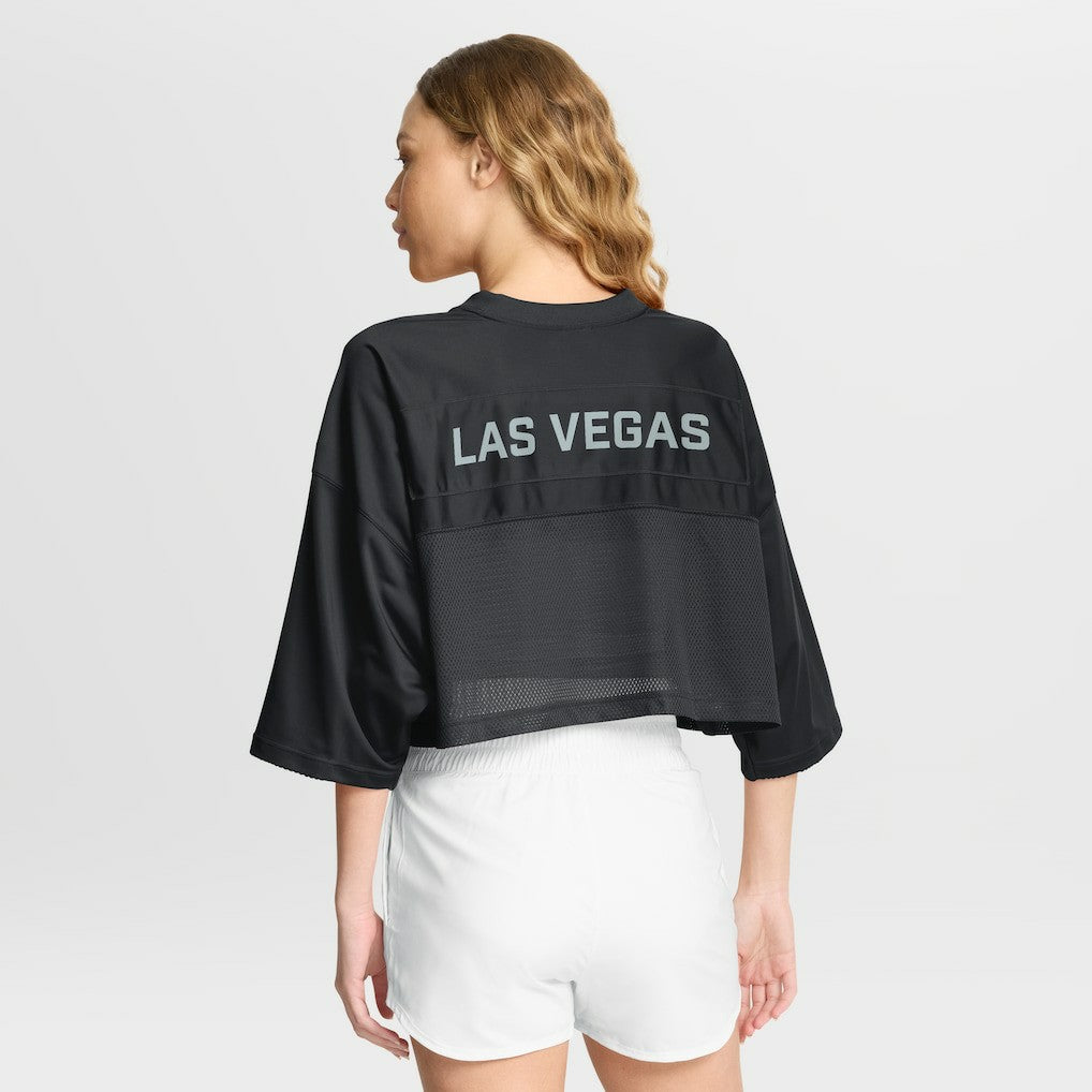Las Vegas Raiders Women's Primetime Cropped Mesh Dri-FIT Fashion Jersey - Black - Nike