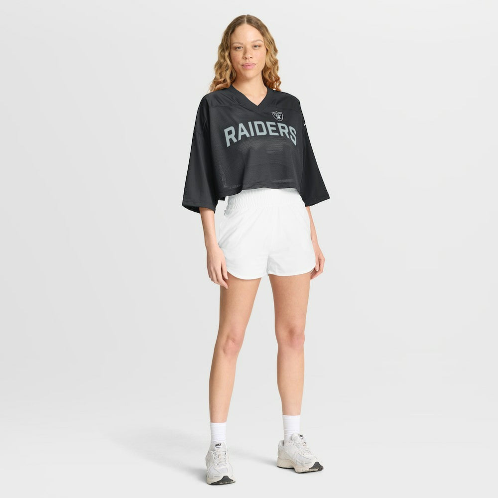 Las Vegas Raiders Women's Primetime Cropped Mesh Dri-FIT Fashion Jersey - Black - Nike