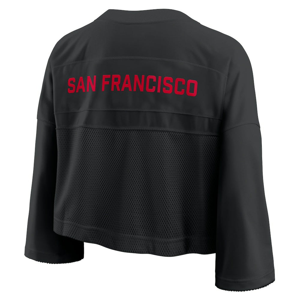 San Francisco 49ers Women's Primetime Cropped Mesh Dri-FIT Fashion Jersey - Black - Nike
