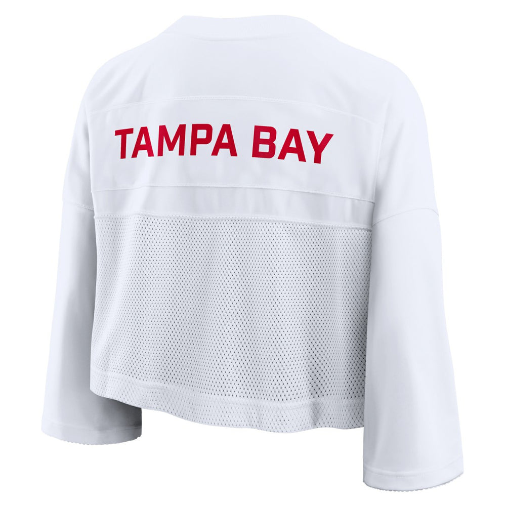 Tampa Bay Buccaneers Women's Primetime Cropped Mesh Dri-FIT Fashion Jersey - White - Nike