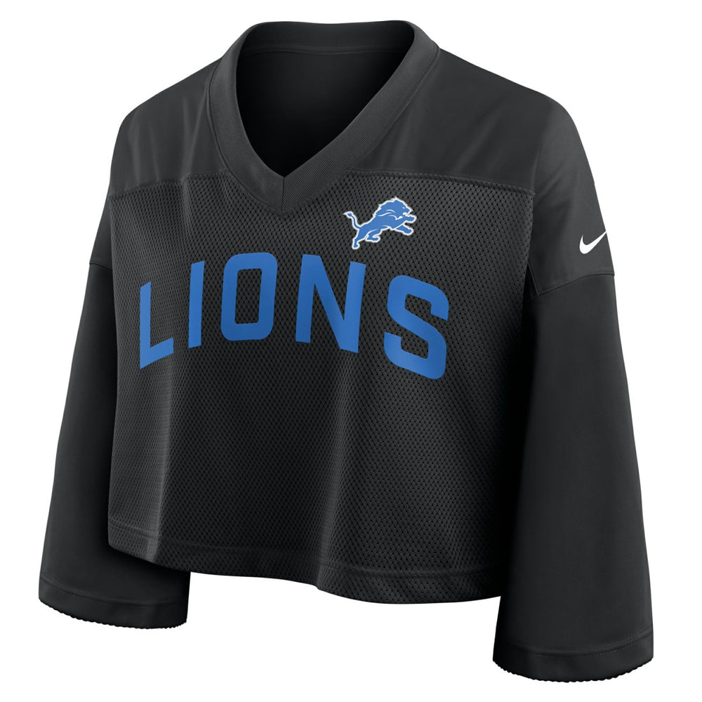Detroit Lions Women's Primetime Cropped Mesh Dri-FIT Fashion Jersey - Black - Nike