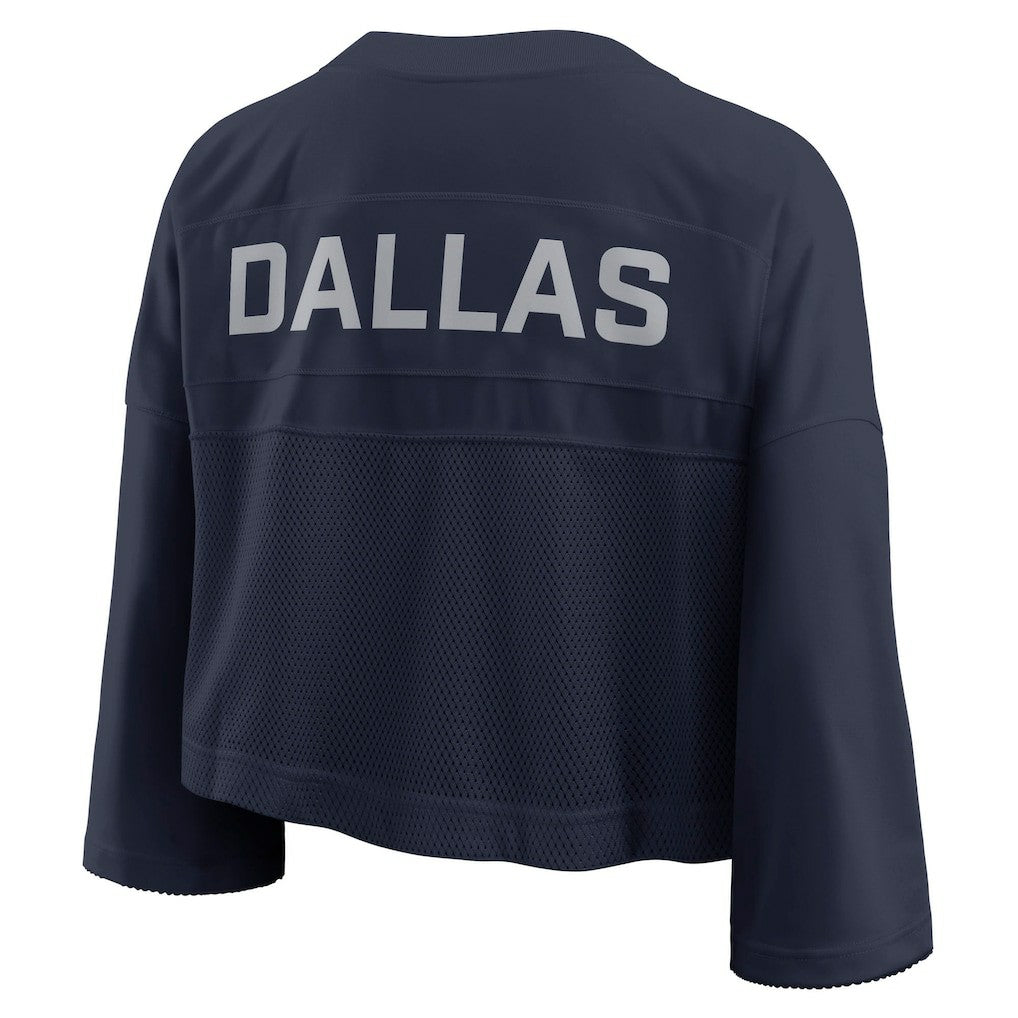 Dallas Cowboys Women's Primetime Cropped Mesh Dri-FIT Fashion Jersey - Navy - Nike