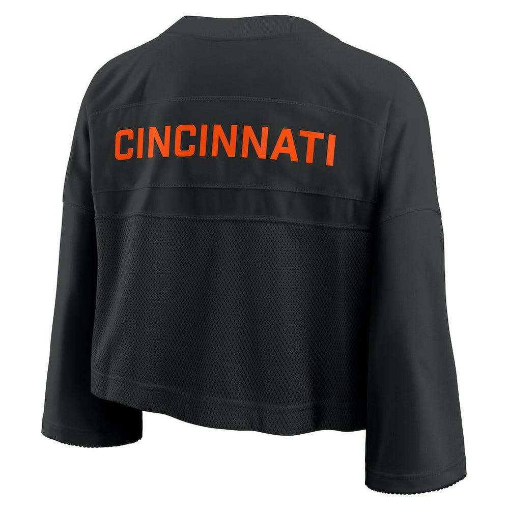 Cincinnati Bengals Women's Primetime Cropped Mesh Dri-FIT Fashion Jersey - Black - Nike