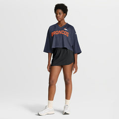 Denver Broncos Women's Primetime Cropped Mesh Dri-FIT Fashion Jersey - Navy - Nike