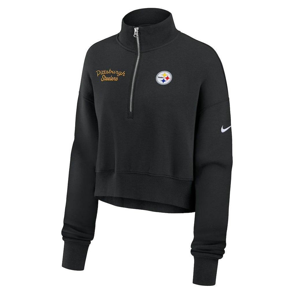 Pittsburgh Steelers Women's Primetime Phoenix Half-Zip Sweatshirt - Black - Nike