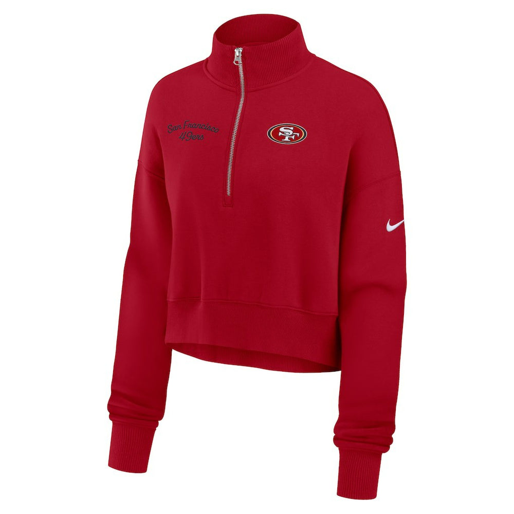 San Francisco 49ers Women's Primetime Phoenix Half-Zip Sweatshirt - Scarlet - Nike
