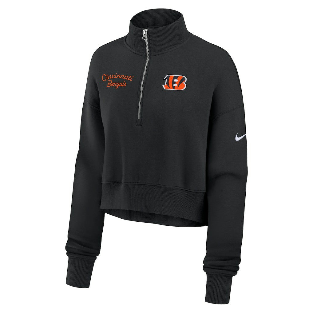 Cincinnati Bengals Women's Primetime Phoenix Half-Zip Sweatshirt - Black - Nike