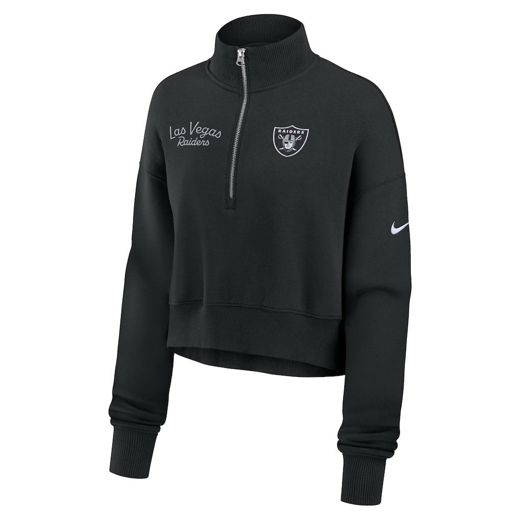 Las Vegas Raiders Women's Primetime Phoenix Half-Zip Sweatshirt - Black - Nike