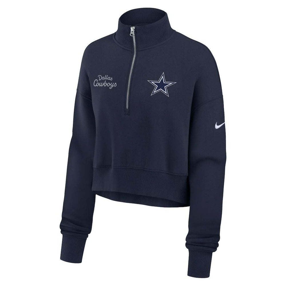 Dallas Cowboys Women's Primetime Phoenix Half-Zip Sweatshirt - Navy - Nike