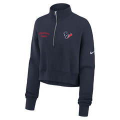 Houston Texans Women's Primetime Phoenix Half-Zip Sweatshirt - Navy - Nike