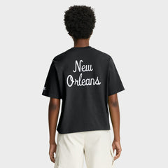 New Orleans Saints Women's Rewind Pocket Boxy T-Shirt - Black - Nike