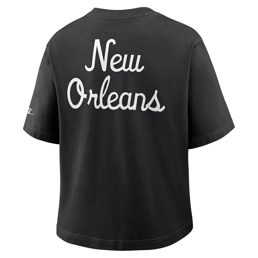 New Orleans Saints Women's Rewind Pocket Boxy T-Shirt - Black - Nike