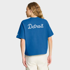 Detroit Lions Women's Rewind Pocket Boxy T-Shirt - Blue - Nike