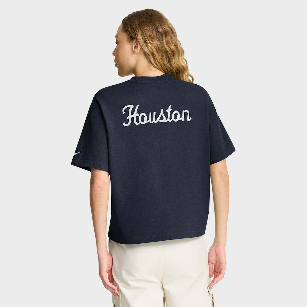 Houston Texans Women's Rewind Pocket Boxy T-Shirt - Navy - Nike