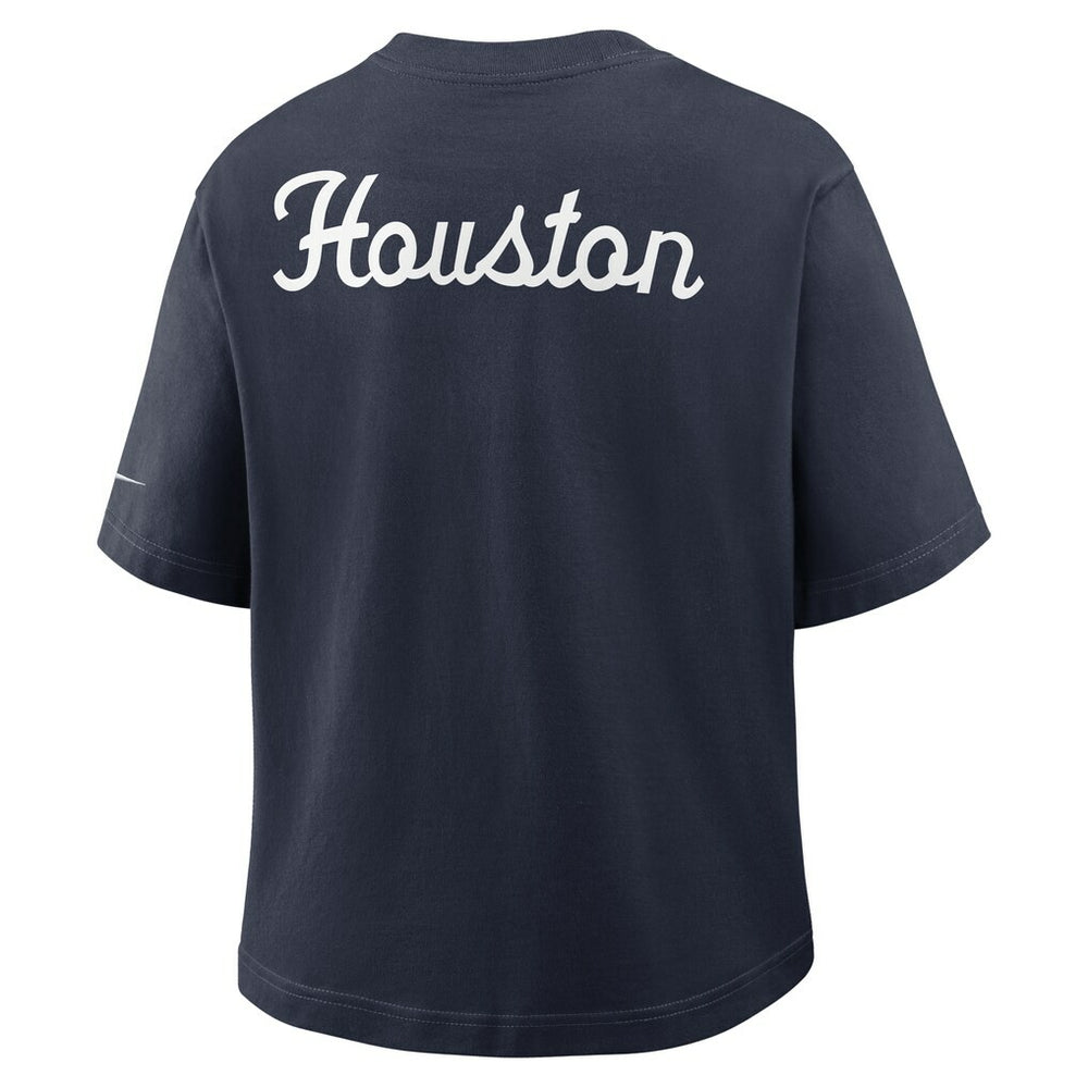 Houston Texans Women's Rewind Pocket Boxy T-Shirt - Navy - Nike