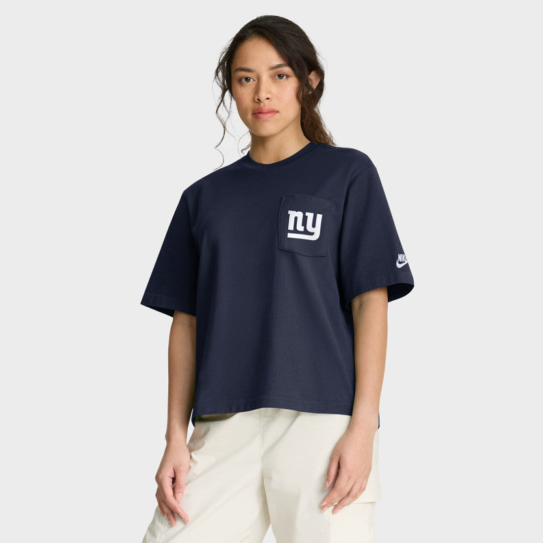 New York Giants Women's Rewind Pocket Boxy T-Shirt - Royal - Nike