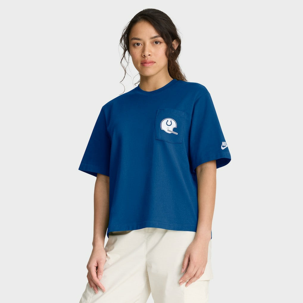Indianapolis Colts Women's Rewind Pocket Boxy T-Shirt - Royal - Nike