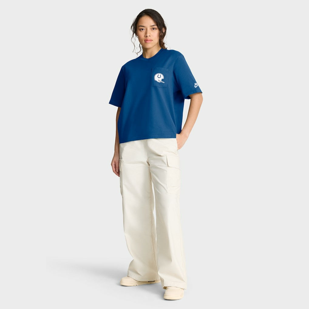 Indianapolis Colts Women's Rewind Pocket Boxy T-Shirt - Royal - Nike