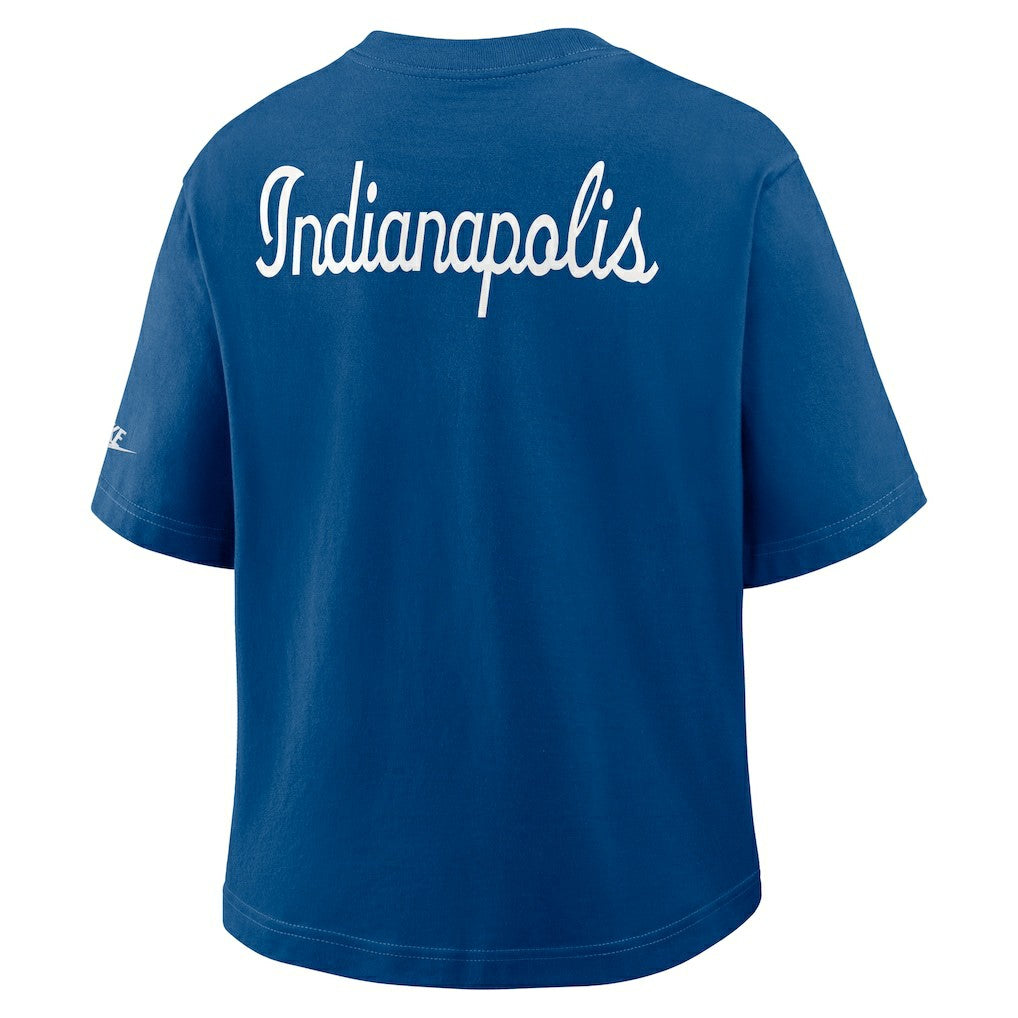 Indianapolis Colts Women's Rewind Pocket Boxy T-Shirt - Royal - Nike