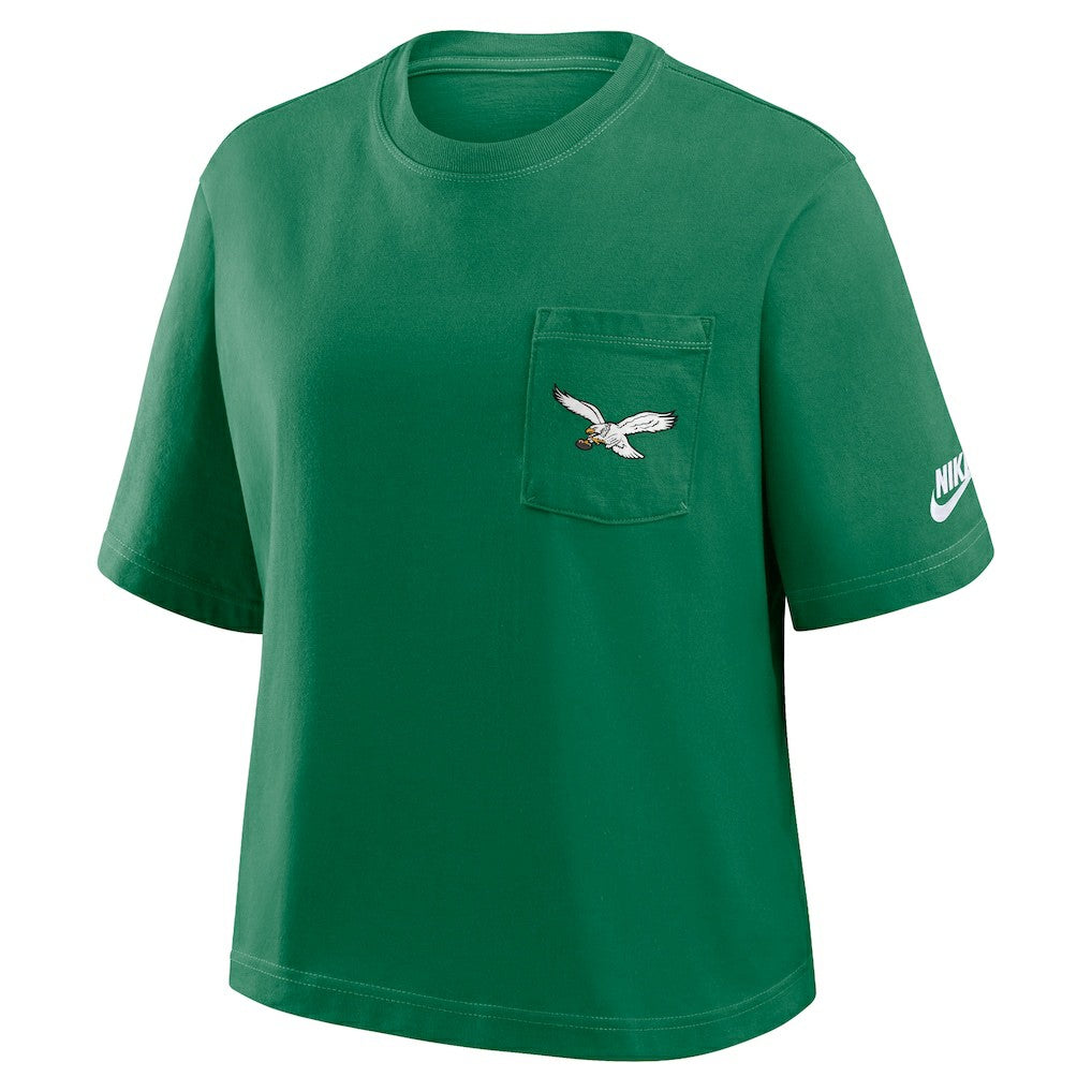 Philadelphia Eagles Women's Rewind Pocket Boxy T-Shirt - Kelly Green - Nike
