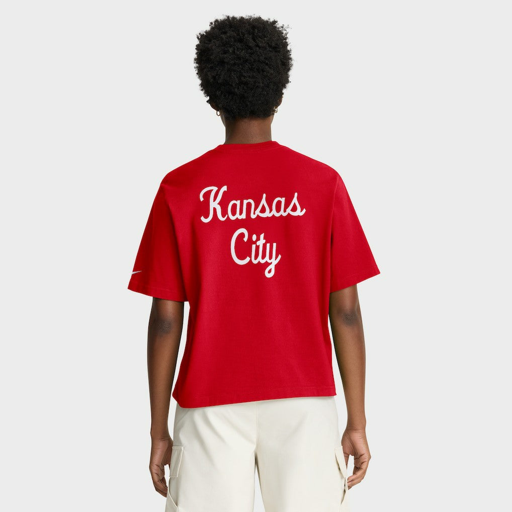 Kansas City Chiefs Women's Rewind Pocket Boxy T-Shirt - Red - Nike