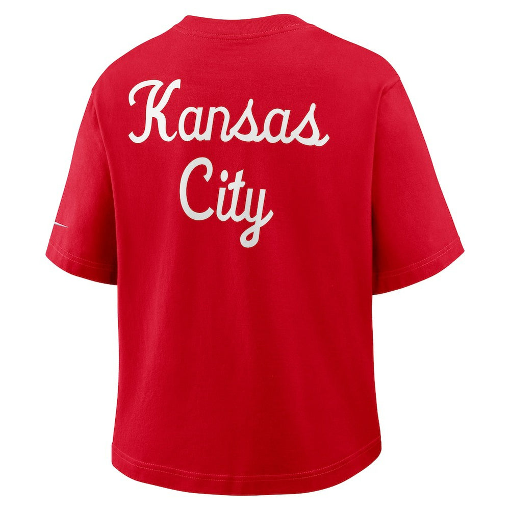 Kansas City Chiefs Women's Rewind Pocket Boxy T-Shirt - Red - Nike