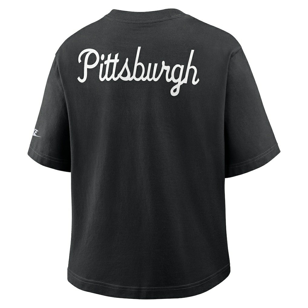 Pittsburgh Steelers Women's Rewind Pocket Boxy T-Shirt - Black - Nike