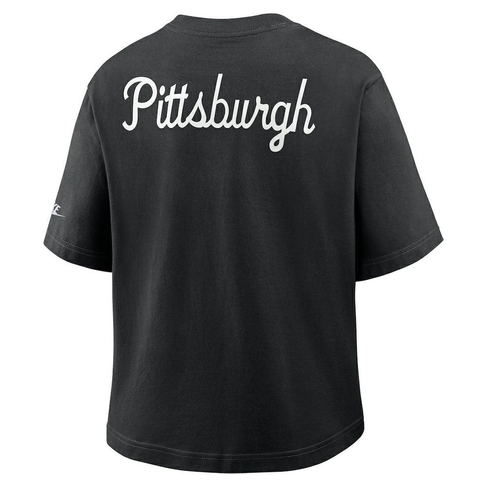 Pittsburgh Steelers Women's Rewind Pocket Boxy T-Shirt - Black - Nike