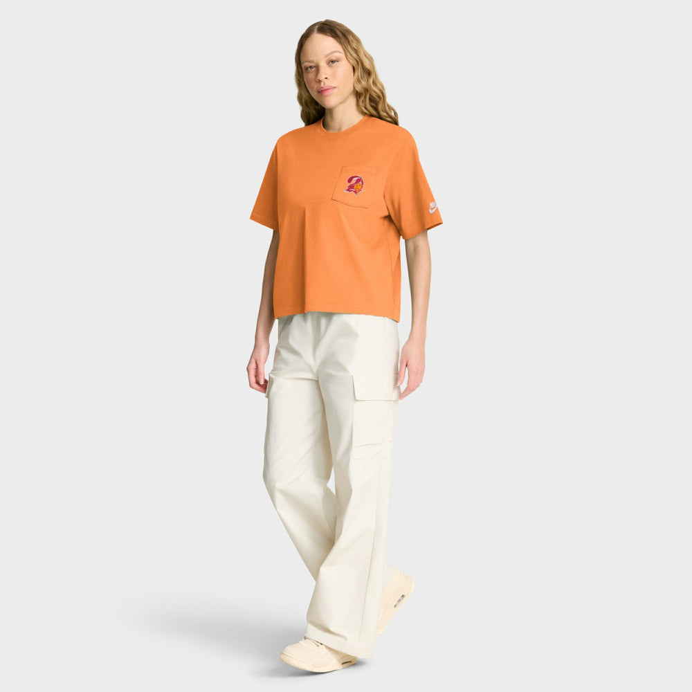 Tampa Bay Buccaneers Women's Rewind Pocket Boxy T-Shirt - Orange - Nike