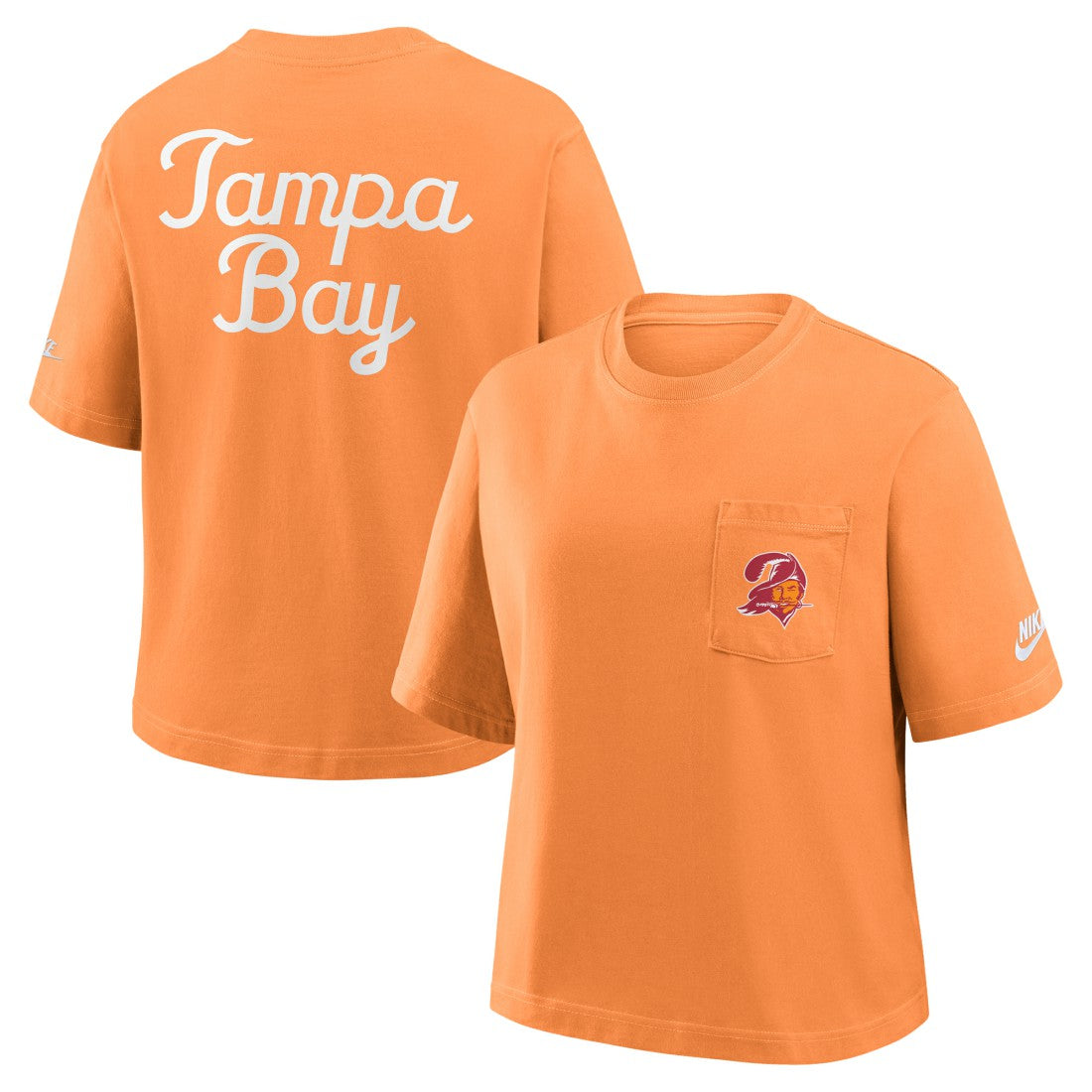 Tampa Bay Buccaneers Women's Rewind Pocket Boxy T-Shirt - Orange - Nike