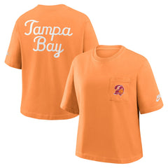 Tampa Bay Buccaneers Women's Rewind Pocket Boxy T-Shirt - Orange - Nike