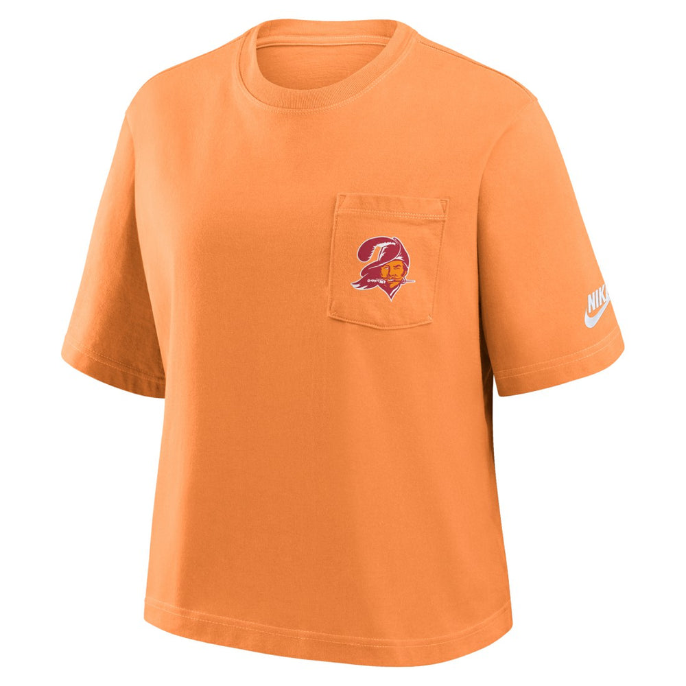 Tampa Bay Buccaneers Women's Rewind Pocket Boxy T-Shirt - Orange - Nike