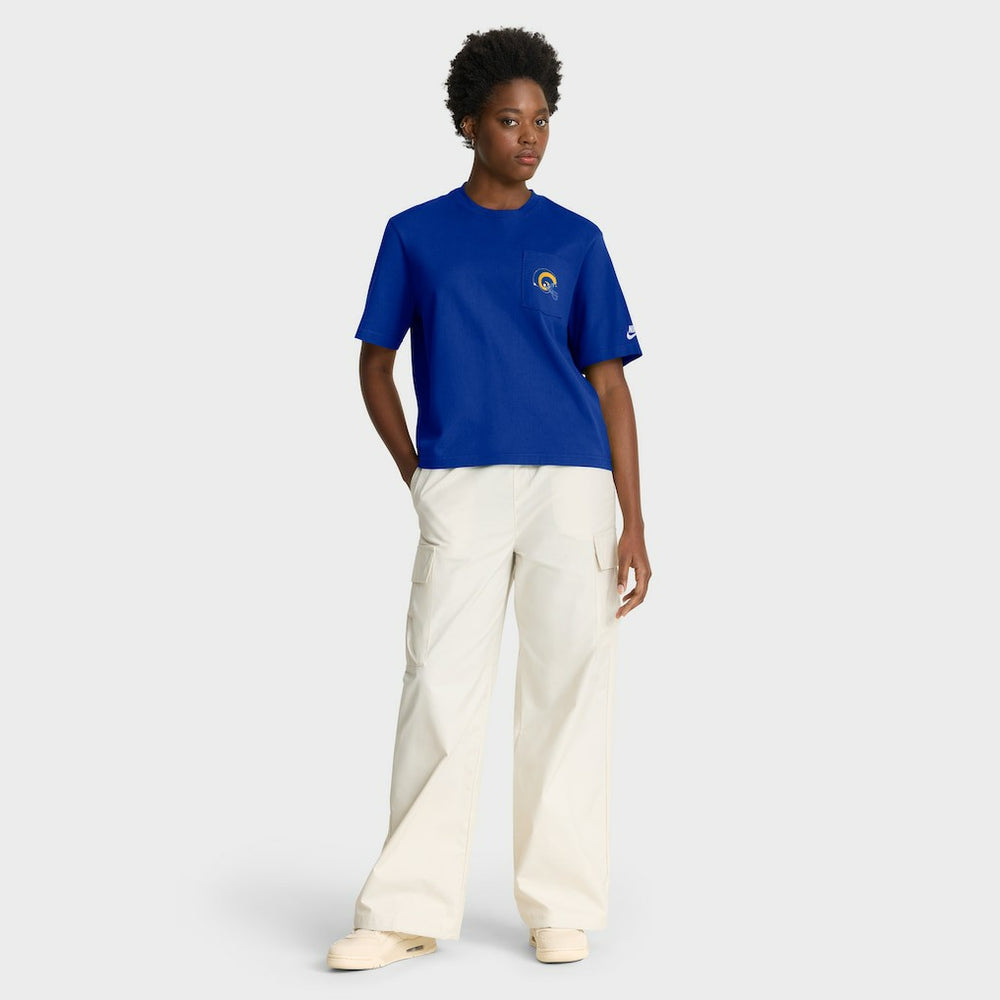 Los Angeles Rams Women's Rewind Pocket Boxy T-Shirt - Royal - Nike