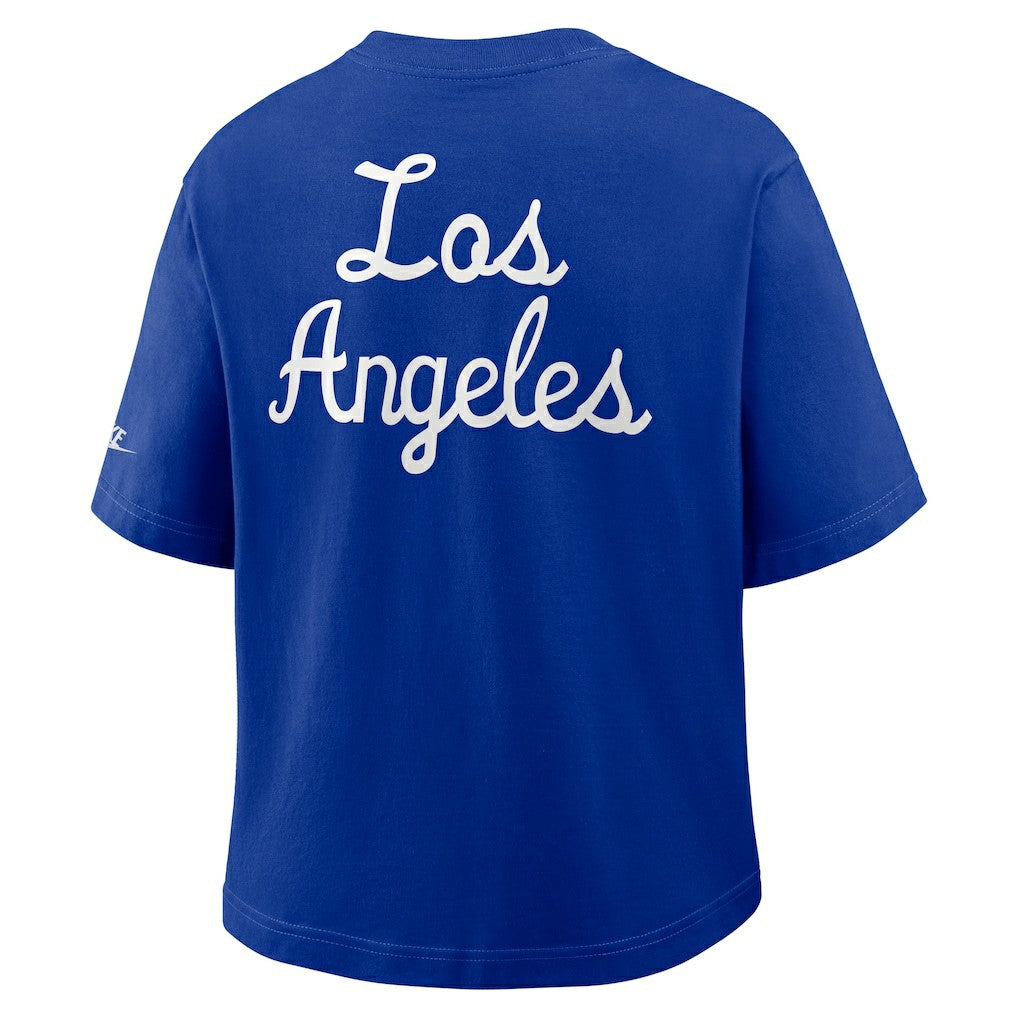 Los Angeles Rams Women's Rewind Pocket Boxy T-Shirt - Royal - Nike