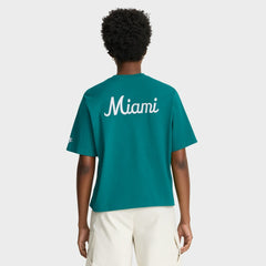 Miami Dolphins Women's Rewind Pocket Boxy T-Shirt - Aqua - Nike