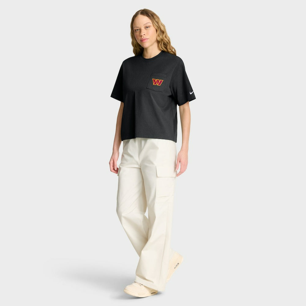 Washington Commanders Women's Rewind Pocket Boxy T-Shirt - Black - Nike