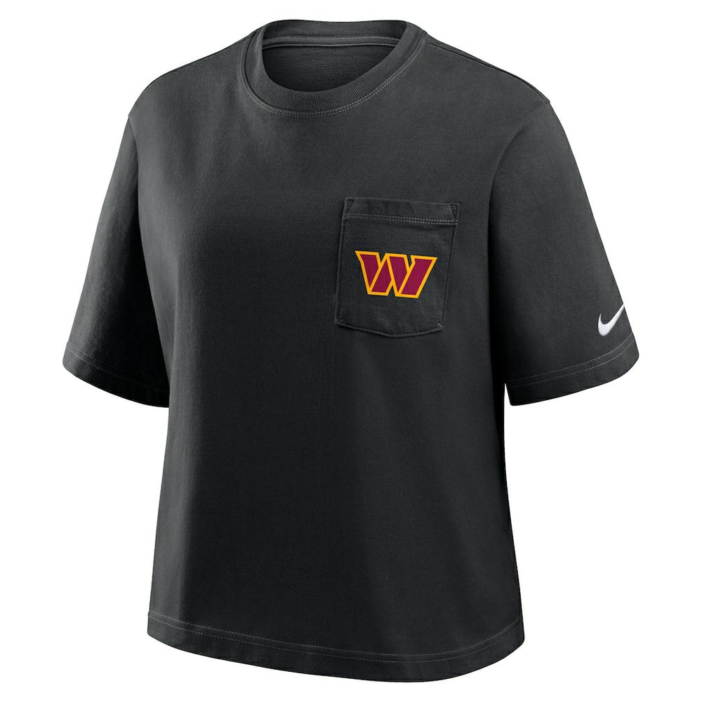 Washington Commanders Women's Rewind Pocket Boxy T-Shirt - Black - Nike